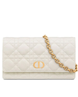 Christian Dior Caro Belt Pouch With Chain Cream