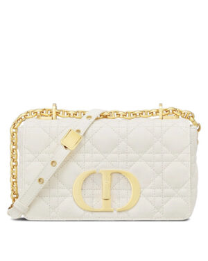Christian Dior Small Dior Caro Bag White