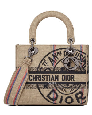Christian Dior Medium Lady d-Lite Bag Apricot