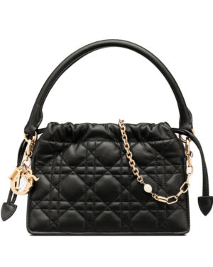 Dior Lady Dior Top Handle Drawstring Mini Bag S0981 Black