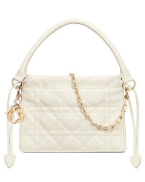 Dior Lady Dior Top Handle Drawstring Mini Bag S0981 Cream