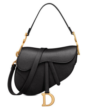 Christian Dior Saddle Bag With Strap Black