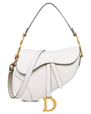 Christian Dior Saddle Bag With Strap White