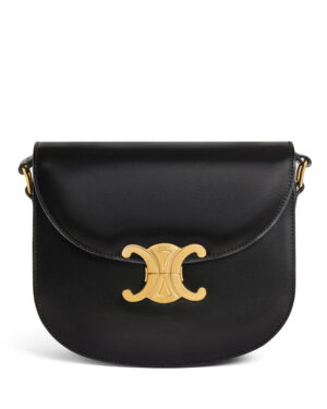 Celine Teen Besace Triomphe In Shiny Calfskin Black