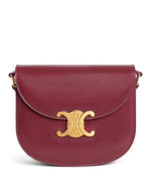 Celine Teen Besace Triomphe In Shiny Calfskin Red