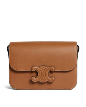 Celine Classique Cuir Triomphe Bag In Natural Calfskin Coffee