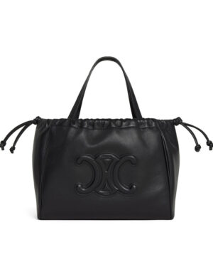 Celine Small Cabas Drawstring Cuir Triomphe In Smooth Calfskin Black