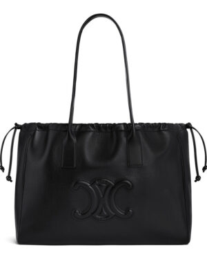 Celine Cabas Drawstring Cuir Triomphe In Smooth Calfskin Black