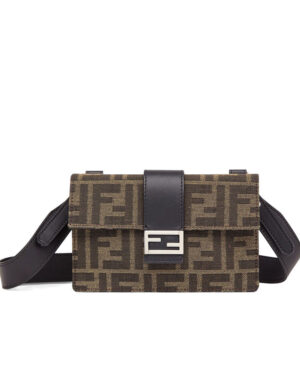 Fendi Pouch Fabric Bag 7M029 Coffee