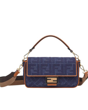 Fendi Beige FF Canvas Bag Blue