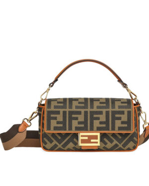 Fendi Beige FF Canvas Bag Coffee
