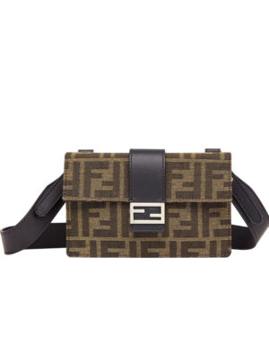 Fendi Baguette Pouch Fabric Bag 7M0295 Black