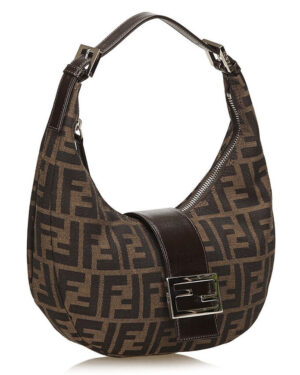 Fendi Small Croissant With FF Print Coffee