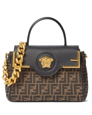 Fendi Fendace La Medusa Medium Handbag Black