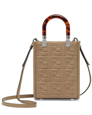 Fendi Mini Sunshine Shopper FF Fabric Mini Bag 8BS051 Gray