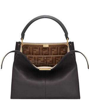 Fendi Peekaboo X-lite Medium Leather Bag Black