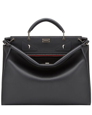 Fendi Peekaboo Fit Smooth black leather bag 7VA4069 Black