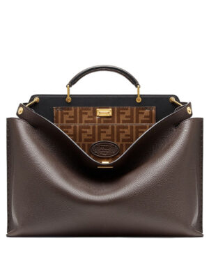 Fendi Peekaboo Iconic Essential Calf Leather Bag 7VA476 Dark Coffee