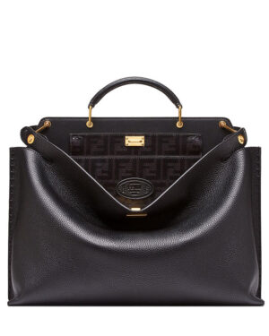 Fendi Peekaboo Iconic Essential Calf Leather Bag 7VA476 Black