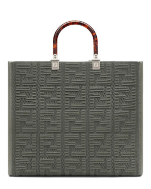 Fendi Sunshine Medium FF Fabric Shopper Green