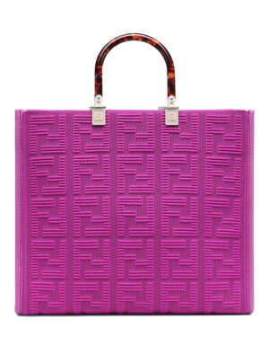 Fendi Sunshine Medium FF Fabric Shopper Peachblow