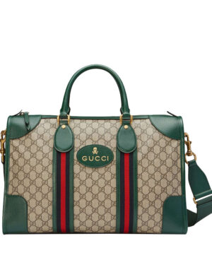 Gucci Soft GG Supreme Duffle Bag With Web 459311 Green