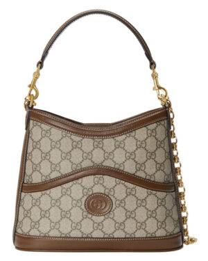 Gucci Large Shoulder Bag With Interlocking G Coffee