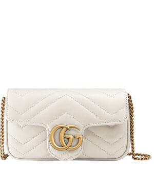 Gucci GG Marmont matelasse leather super mini bag 476433 Cream