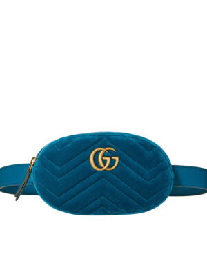 Gucci GG Marmont matelasse velvet belt bag 476434 Blue