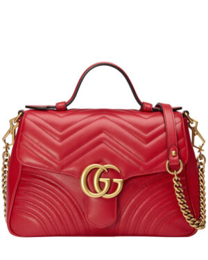 Gucci GG Marmont small top handle bag 498110 Red