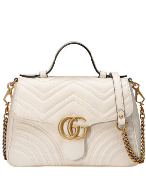 Gucci GG Marmont small top handle bag 498110 White
