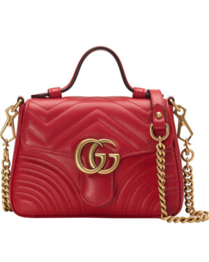 Gucci GG Marmont mini top handle bag 547260 Red