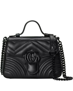 Gucci GG Marmont Mini Top Handle Bag Black