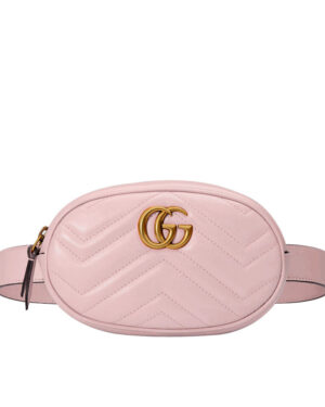 Gucci GG Marmont Matelasse Leather Belt Bag 476434 Pink