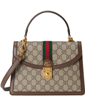 Gucci Ophidia Small Top Handle Bag With Web 651055 Dark Coffee