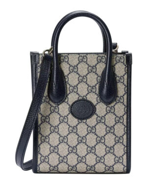Gucci Mini Tote Bag With Interlocking G 671623 Dark Blue
