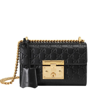 Gucci Padlock Signature Shoulder Bag 409487 Black