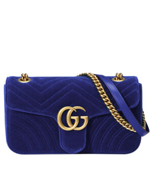 Gucci GG Marmont Velvet Shoulder Bag 443497 Blue