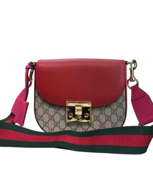 Gucci Padlock GG Supreme Shoulder Bag 453189 Red
