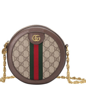 Gucci Ophidia mini GG round shoulder bag 550618 Dark Coffee