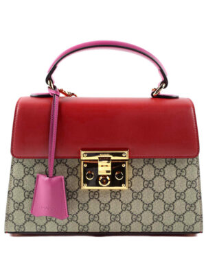 Gucci Padlock small GG top handle bag 453188 Red