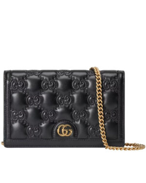 Gucci GG Matelasse Chain Wallet 723787 Black