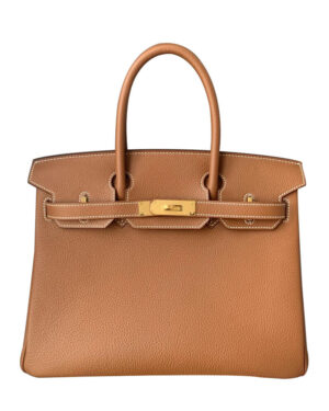 Hermes Birkin 30 Bag Togo Leather Light Coffee