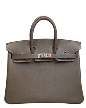 Hermes Birkin 25 Epsom Leather Paon Phw Gray