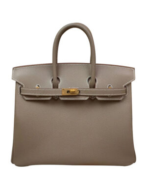 Hermes Birkin 25 Epsom Leather Paon Phw Dark Gray
