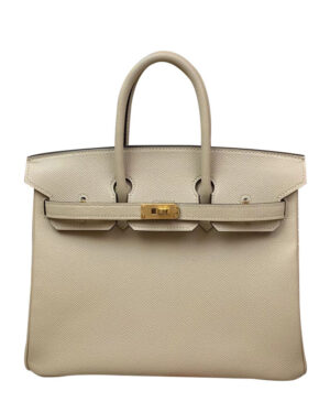 Hermes Birkin 25 Epsom Leather Paon Phw Light Gray