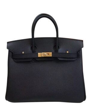 Hermes Birkin 25 Epsom Leather Paon Phw Black