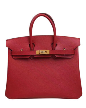 Hermes Birkin 25 Epsom Leather Paon Phw Red
