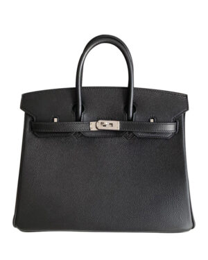 Hermes Birkin 25 Epsom Leather Paon Phw Black