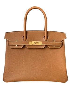 Hermes Birkin 35 Bag Togo Leather Light Coffee